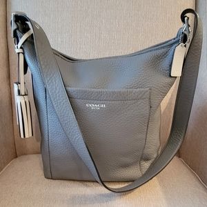 Coach Legacy Duffle Gray Leather Tassel Bag Crossbody Large